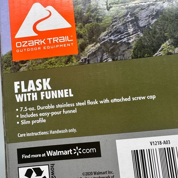 Ozark Trail stainless steel flask with funnel - Picture 4 of 5